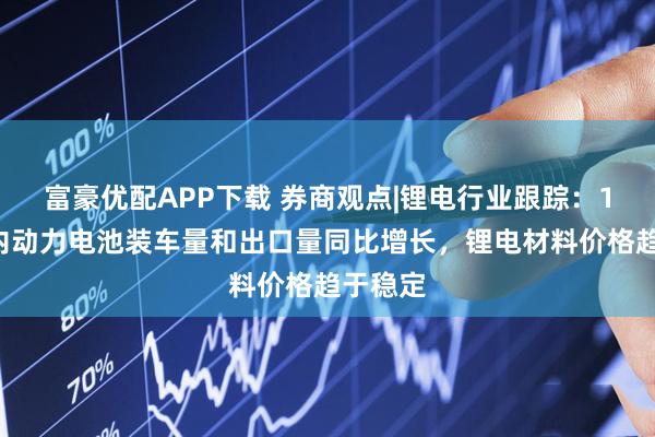 富豪优配APP下载 券商观点|锂电行业跟踪：11月国内动力电池装车量和出口量同比增长，锂电材料价格趋于稳定