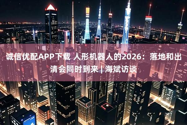 诚信优配APP下载 人形机器人的2026：落地和出清会同时到来 | 海斌访谈